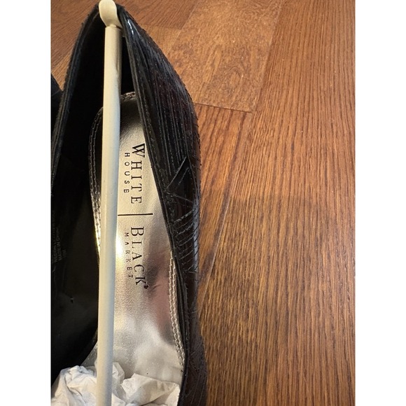 White House | Black Market Black Peep Toe Heels Size 10M with Leather Sole - Picture 6 of 10